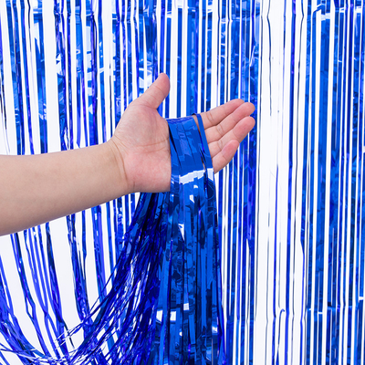 Birthday Celebrations And Events Blue Tinsel Backdrop Plastic Party Decoration Scene Brightens