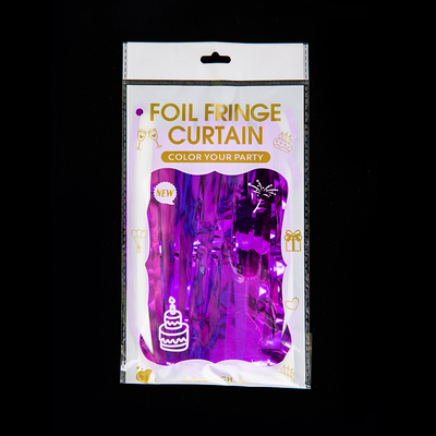 Tassel Pink Foil Backdrop Curtain Untuk Acara Ulang Tahun Partai Kota Tinsel Curtain Berwarna-warni