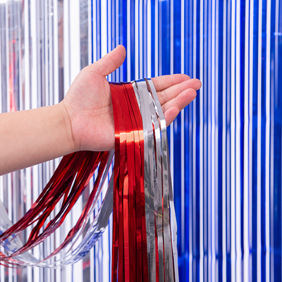 Dekorasi Tirai Folium Pesta Ulang Tahun dengan Fringe Plastik yang Hidup-hidup Dalam Berbagai Warna