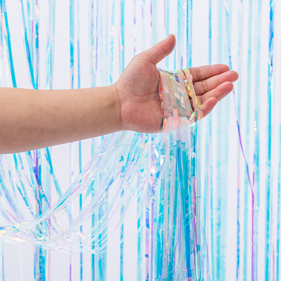 Colorful Plastic Fringe Foil Backdrop Curtain For Birthdays Weddings And Celebrations