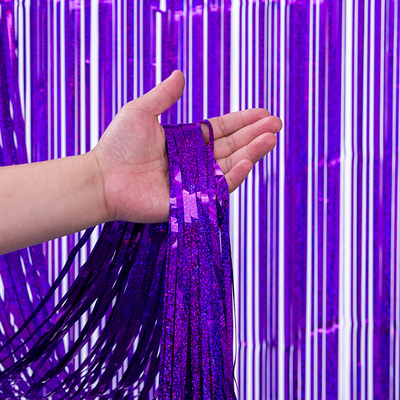 Decorative Laser Foil Fringe Door Curtain Party Festive Holiday Decor