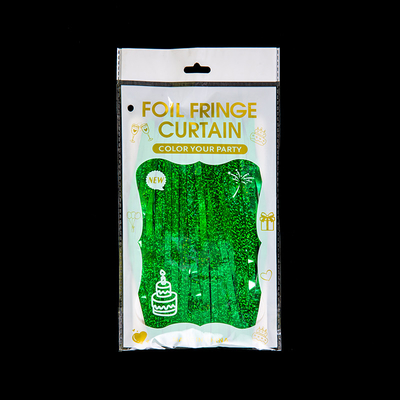 Decorative Green Metallic Fringe Curtain For Christmas / Birthday / Party Decorations
