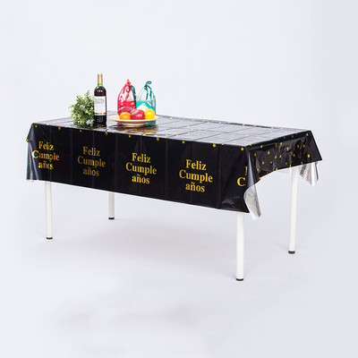 Stylish Rectangle Black Disposable Tablecloths For Banquets Weddings And Parties