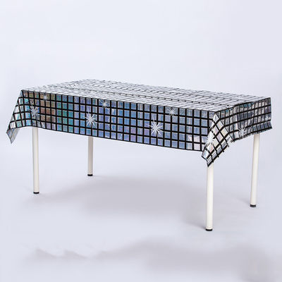 Washable Laser Pet Film Twinkling Table Linens  Event Table Cloth For Stylish Party Ambiance