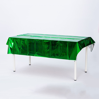 Personalized Rectangular PET Aluminum Party Foil Table Cloth For Festive Party Decor Protection